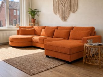 Loungebank Rond Amstelveen in oranje – kleurimpressie