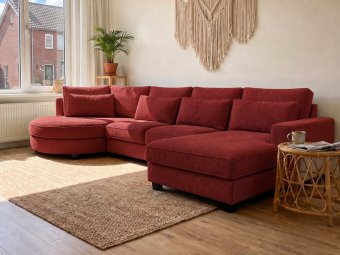 Loungebank Rond Amstelveen in rood – kleurimpressie