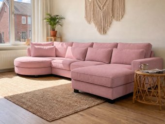 Loungebank Rond Amstelveen in roze – kleurimpressie