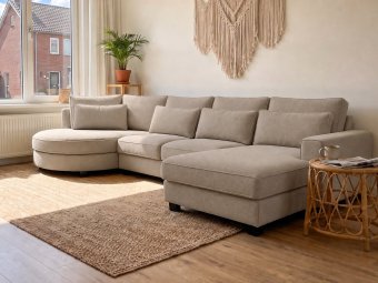 Loungebank Rond Amstelveen in taupe – kleurimpressie