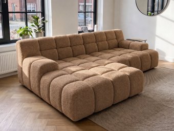 Loungebank Tiel in bruin – kleurimpressie