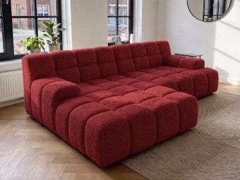 Loungebank Tiel in rood – kleurimpressie