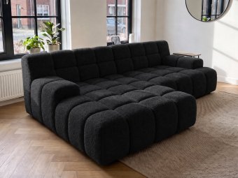 Loungebank Tiel in zwart – kleurimpressie