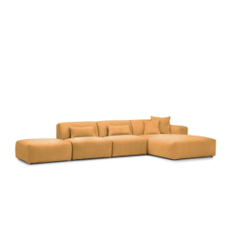 Cognac loungebank Veenendaal 399cm – A-meubel