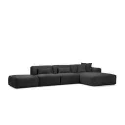Zwarte loungebank Veenendaal 293cm – A-meubel