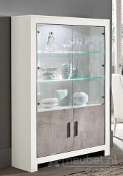 Vitrinekast Marknesse Wit/Marmer 112cm