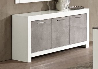 Dressoir Marknesse 3 Deurs Wit/Marmer 160cm