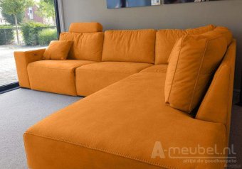 Oranje hoekbank Marle 253cm – A-meubel