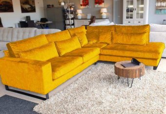 Gele hoekbank Naarden 265cm – A-meubel