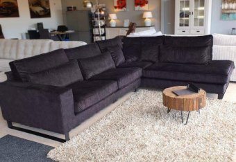 Zwarte hoekbank Naarden 270cm – A-meubel