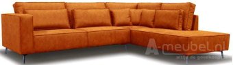 Cognac hoekbank Groede 266cm – A-meubel