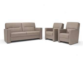 Purmerend Fauteuil - Rug: Laag in taupe – kleurimpressie