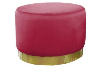 Rode Poef Lexmond 80x47cm met spiegelrand – A-meubel