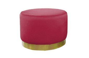 Rode Poef Lexmond 60x45cm met spiegelrand – A-meubel
