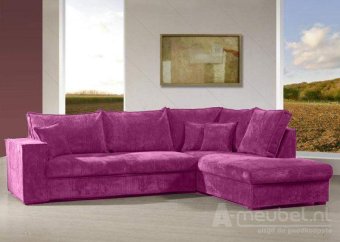 Roze hoekbank Afferden 290cm – A-meubel