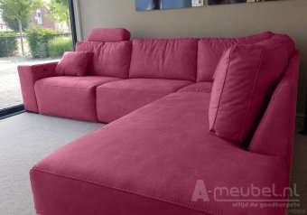 Roze hoekbank Marle 248cm – A-meubel