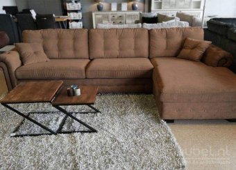 Bruine loungebank Groenveld 258cm – A-meubel