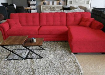 Rode loungebank Groenveld 258cm – A-meubel