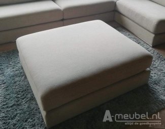 Taupe hocker Amersfoort Pouffe 103x75cm – A-meubel