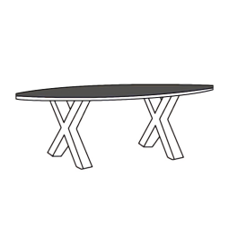 Eettafel TOV-X Lageland 163cm
