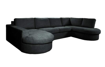 Zwarte u-bank Haarlem 232cm – A-meubel