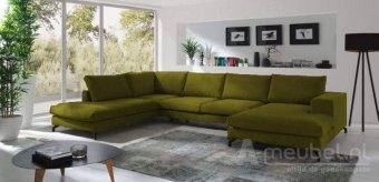 Groene u-bankstel Stroe 360cm – A-meubel