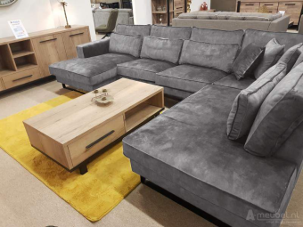 Grijze u-bank Naaldwijk 265cm – A-meubel