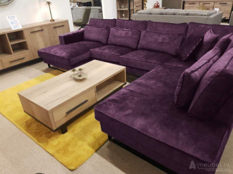 Paarse u-bank Naaldwijk 265cm – A-meubel