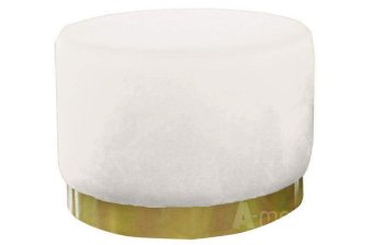 Witte Poef Lexmond 80x47cm met spiegelrand – A-meubel