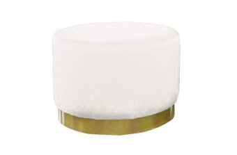 Witte Poef Lexmond 60x45cm met spiegelrand – A-meubel