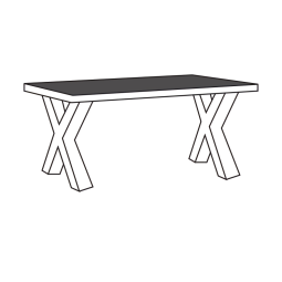 Eettafel-X Pieterburen 164cm