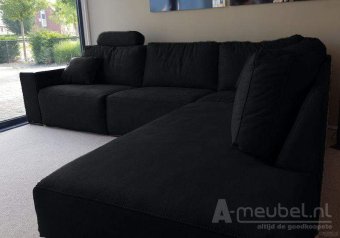 Zwarte hoekbank Marle 253cm – A-meubel