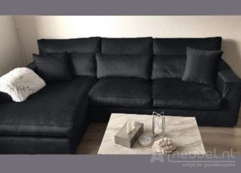 Zwarte bank Oudenbosch Longchair 172cm – A-meubel