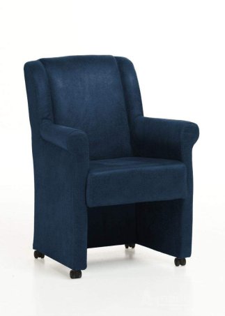 Eetkamerstoel Mandy met wielen – blauw eetkamerstoel