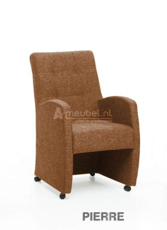 Eetkamerstoel Pierre – cognac lederlook stoel