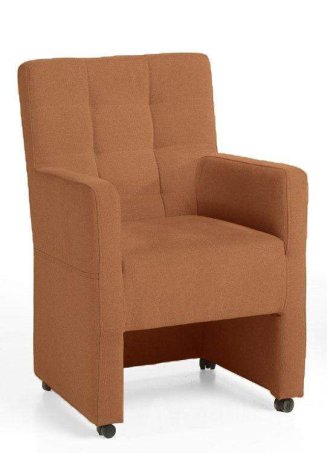 Eetkamerstoel Peter – taupe lederlook stoel