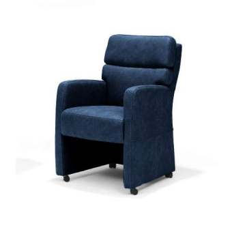 Eetkamerstoel Comfy – blauw eetkamerstoel met armleuning