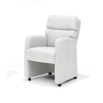 Eetkamerstoel Comfy – wit eetkamerstoel met wieltjes