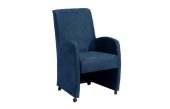 Eetkamerstoel Paulo – blauw ler eetkamerstoelen