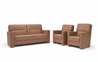 Purmerend Fauteuil - Rug: Hoog in bruin – kleurimpressie