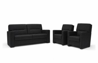 Purmerend Fauteuil - Rug: Hoog in zwart – kleurimpressie