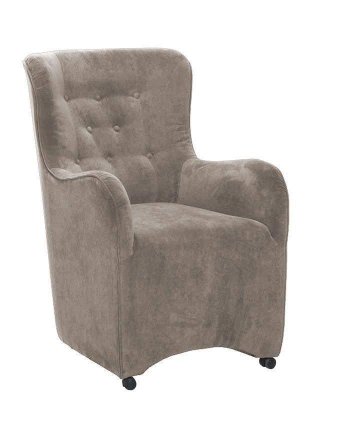 Eetkamerstoel Jennifer – taupe lederlook stoel