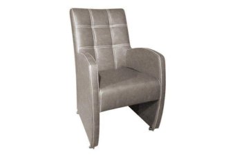 Eetkamerstoel Louise – taupe lederlook stoel