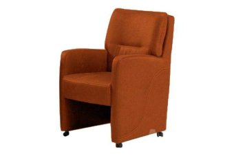 Eetkamerstoel Cosy – cognac eetkamerstoel met wieltjes